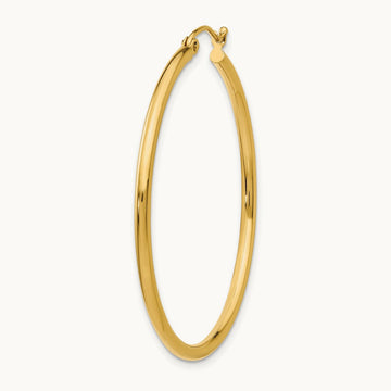 Single 14k Polished 2x40mm Lightweight Tube Hoop Earring