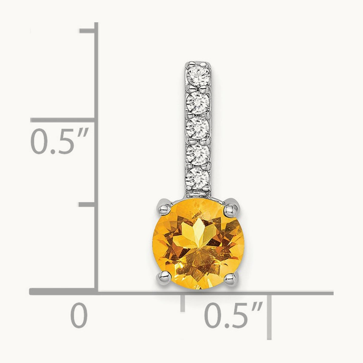 Round Citrine and Diamond Pendant — photo set