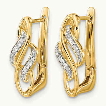 Diamond Hinged Hoop Earrings, 14K