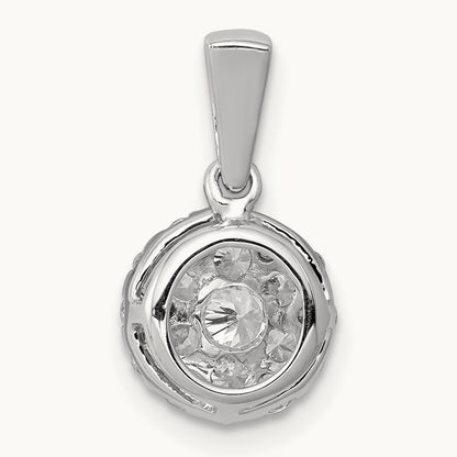 1/2ct. Diamond Circle Cluster Pendant, 14K White Gold
