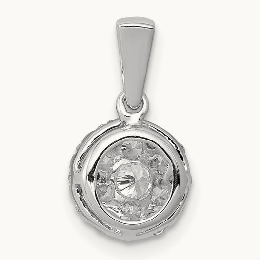 1/2ct. Diamond Circle Cluster Pendant, 14K White Gold