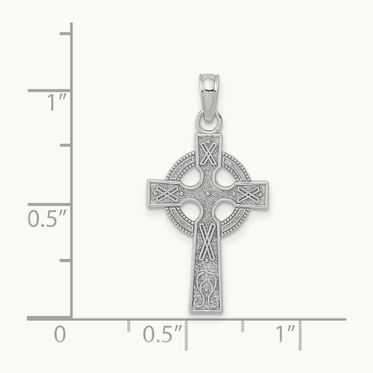 Celtic Cross Pendant — 14K White Gold