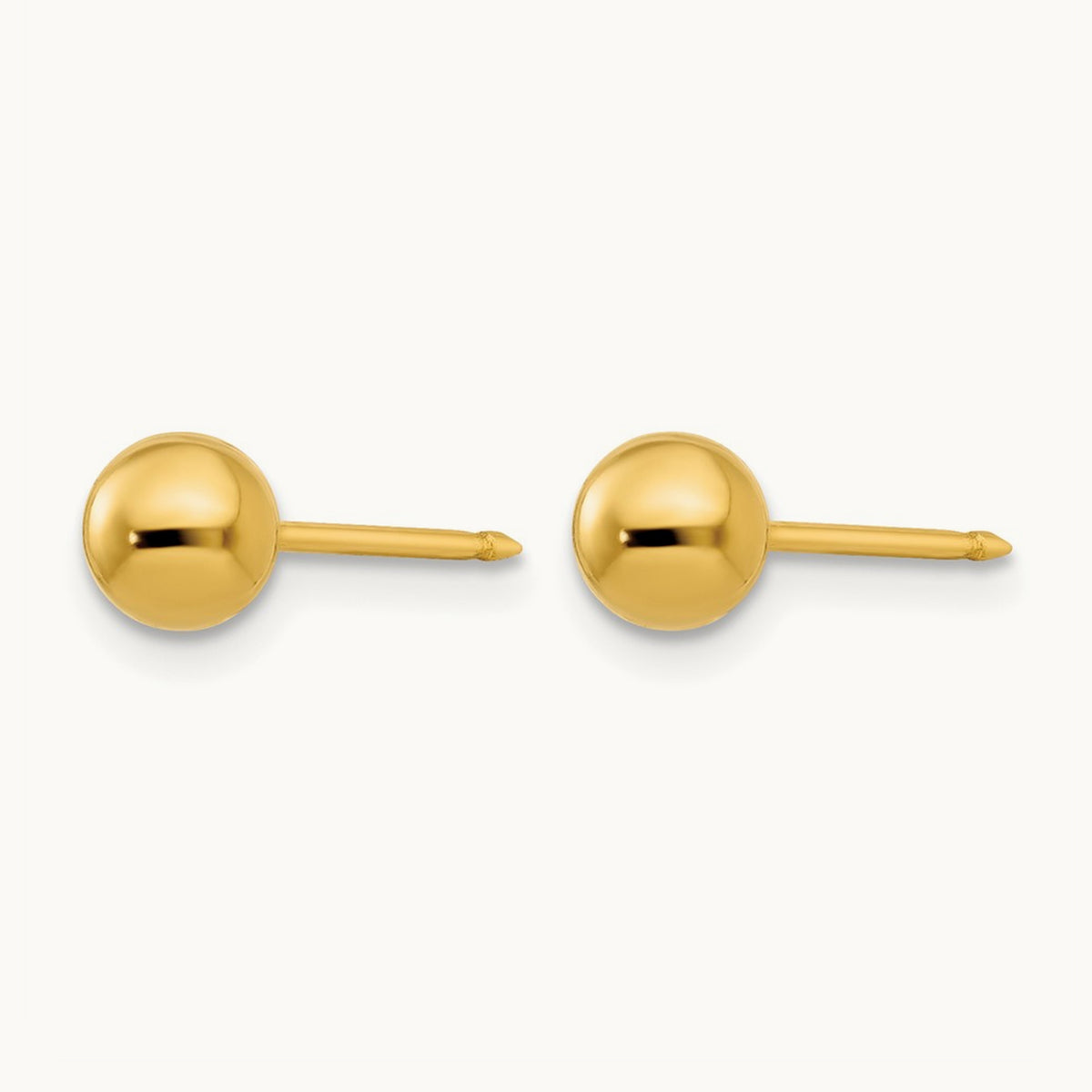 Inverness Ball Post Earrings — 14K Yellow Gold, 5mm