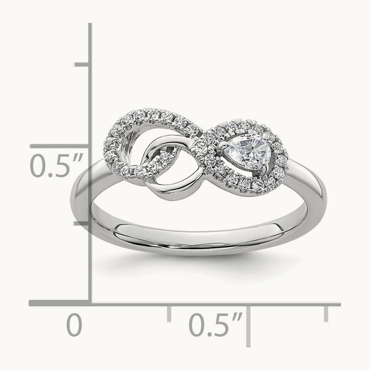 Polished Diamond Infinity Ring, 14K White Gold