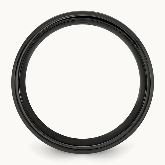 Black Titanium Brushed w/Polished Blue IP-plated Center Band, 8mm