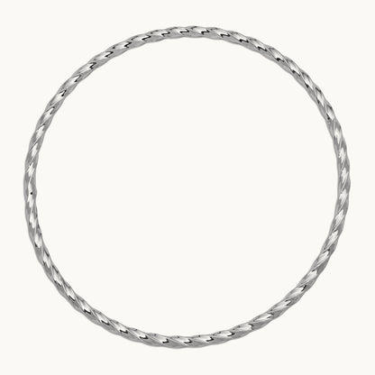 Twisted Slip-on Bangle — 14K White Gold