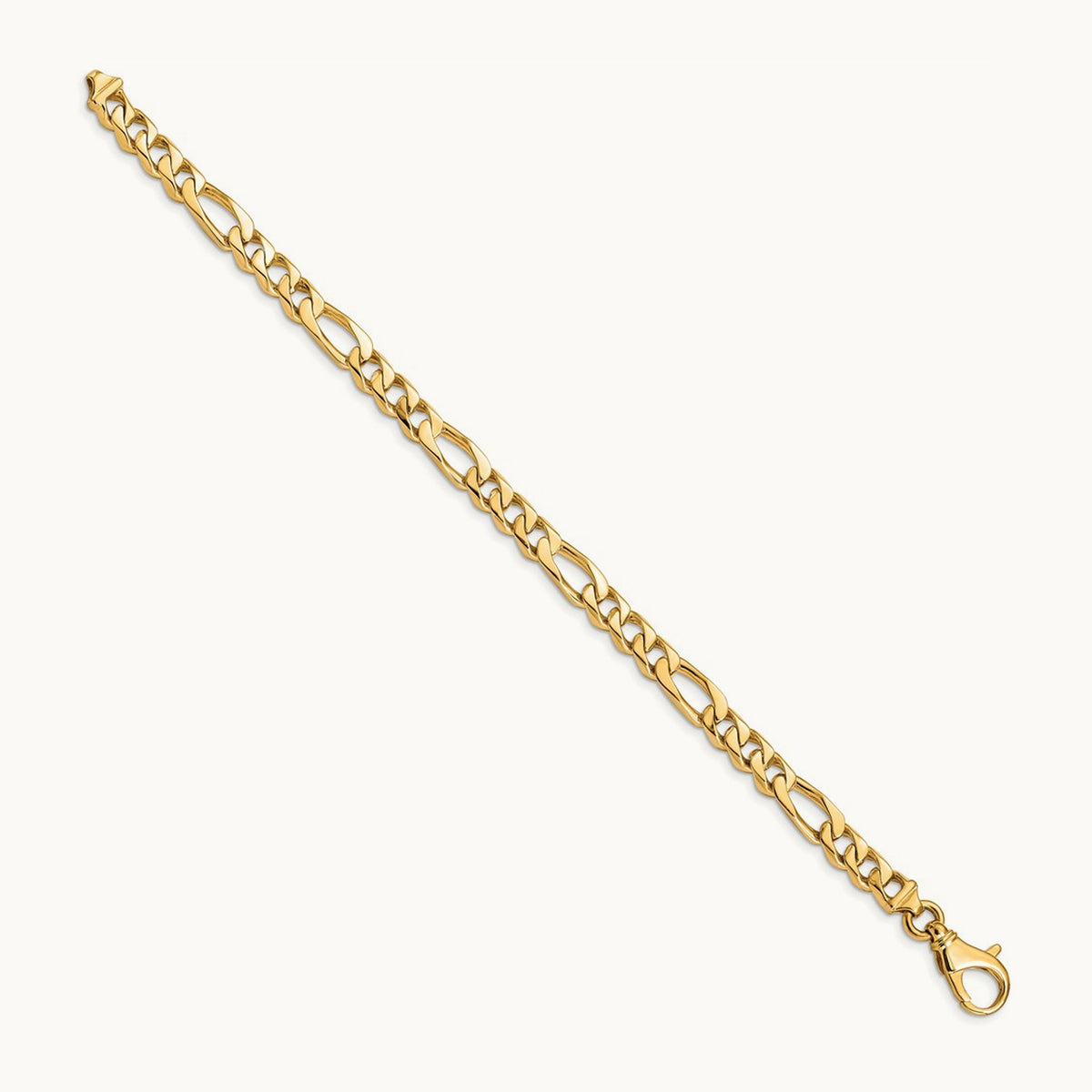 Hand-polished Fancy Link Bracelet, 6.5mm, 14K