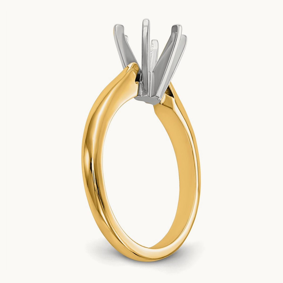 5/8ct. Medium-Wt Airline Half-Round 6-Prong Mounting, 14K Two-tone