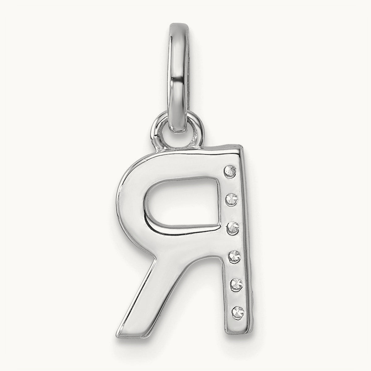 Twisted Diamond Charm — 14K White Gold, R