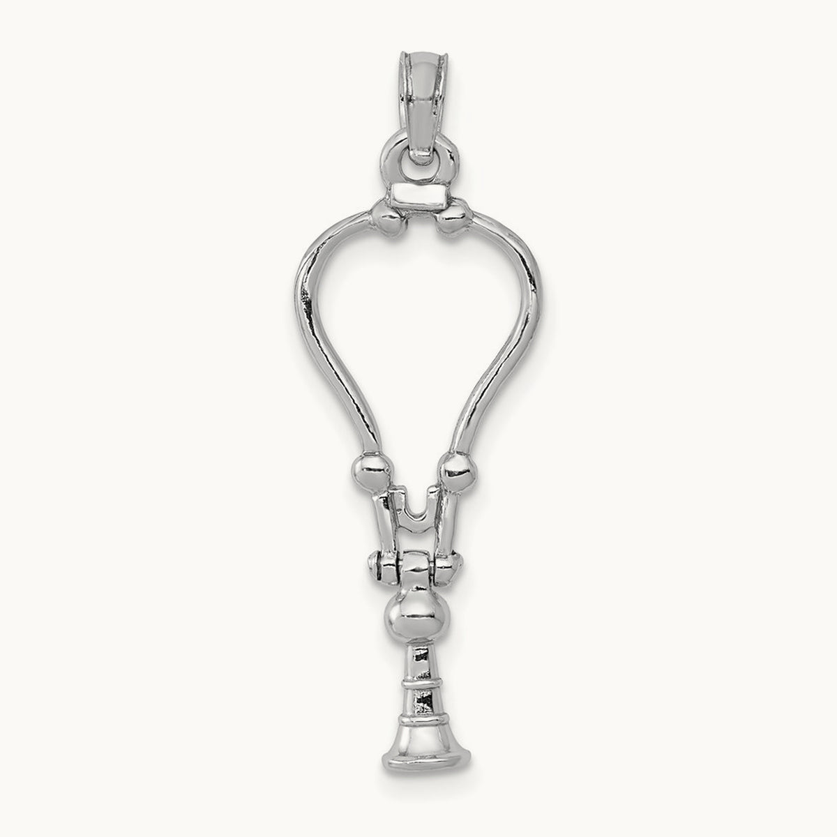 3-D Stethoscope Pendant — 14K White Gold