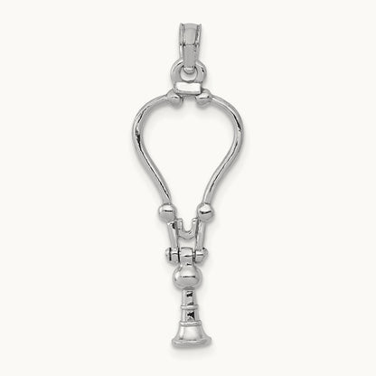 3-D Stethoscope Pendant — 14K White Gold