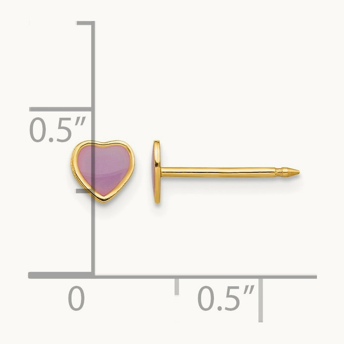 Inverness 14k Epoxy Fill Purple Heart Earrings