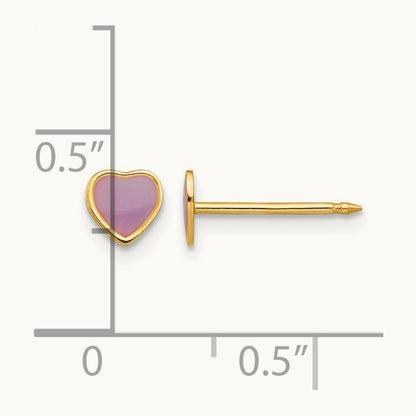 Inverness 14k Epoxy Fill Purple Heart Earrings