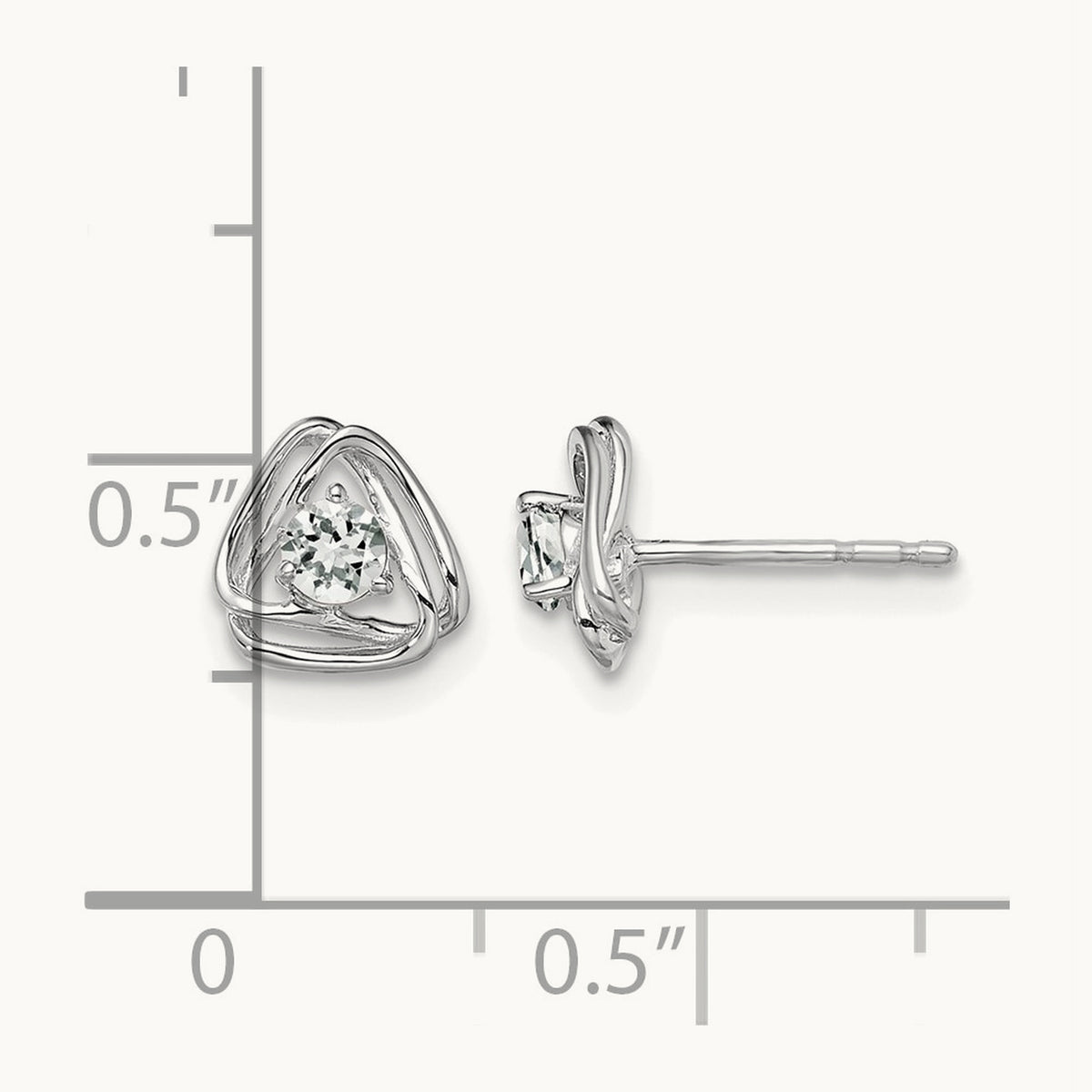 Topaz Post Earrings — 14K White Gold