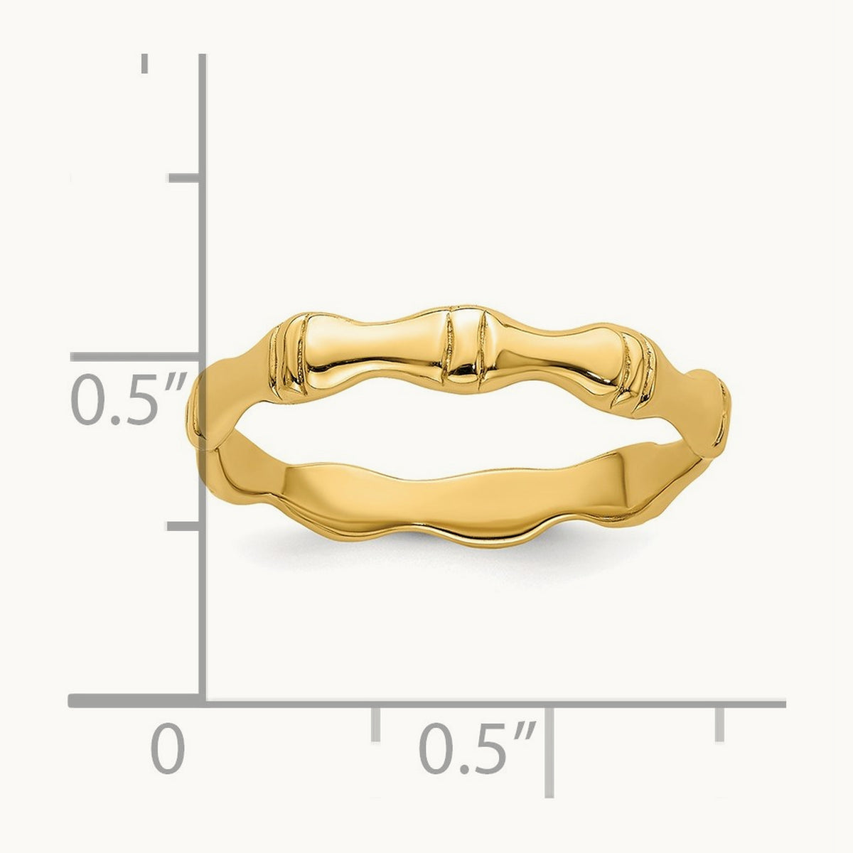Polished Bamboo Band, 14K