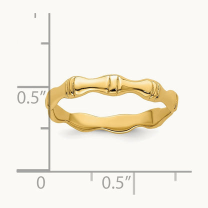 Polished Bamboo Band, 14K