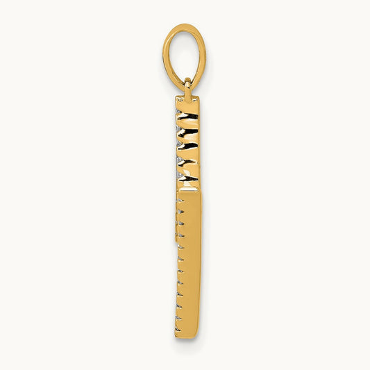 Diamond Letter M Initial Pendant, 14K