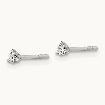Round Stud Earrings, 0.10-6.00 ct tw Lab-Grown Diamond — 1/10 ct, 14K White Gold