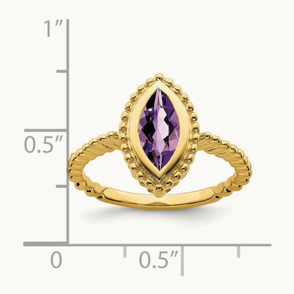 Marquise Amethyst Ring, 14K