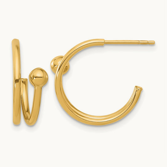 Polished J-Hoop Earrings — Leslie's — photo set