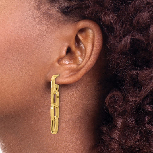 Polished Link Dangle Post Earrings — Leslie's — photo set