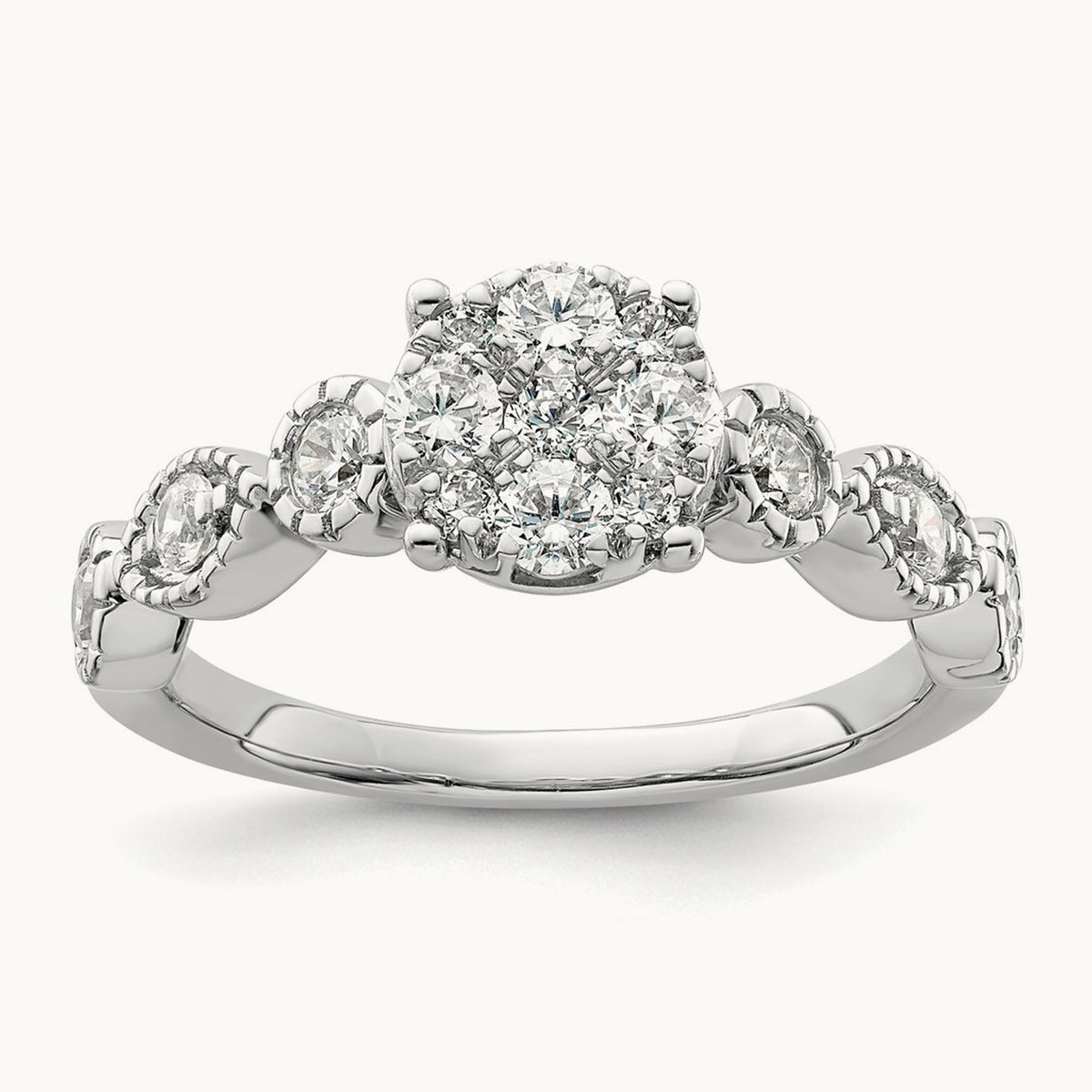 Cluster Engagement Ring, 0.75 ct tw Lab-Grown Diamond