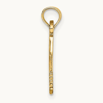Solid Polished 3-D Tennis Racquet Charm — photo set