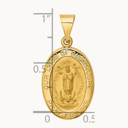 Polished and Satin Our Lady Guadalupe Medal Hollow Pendant — photo set