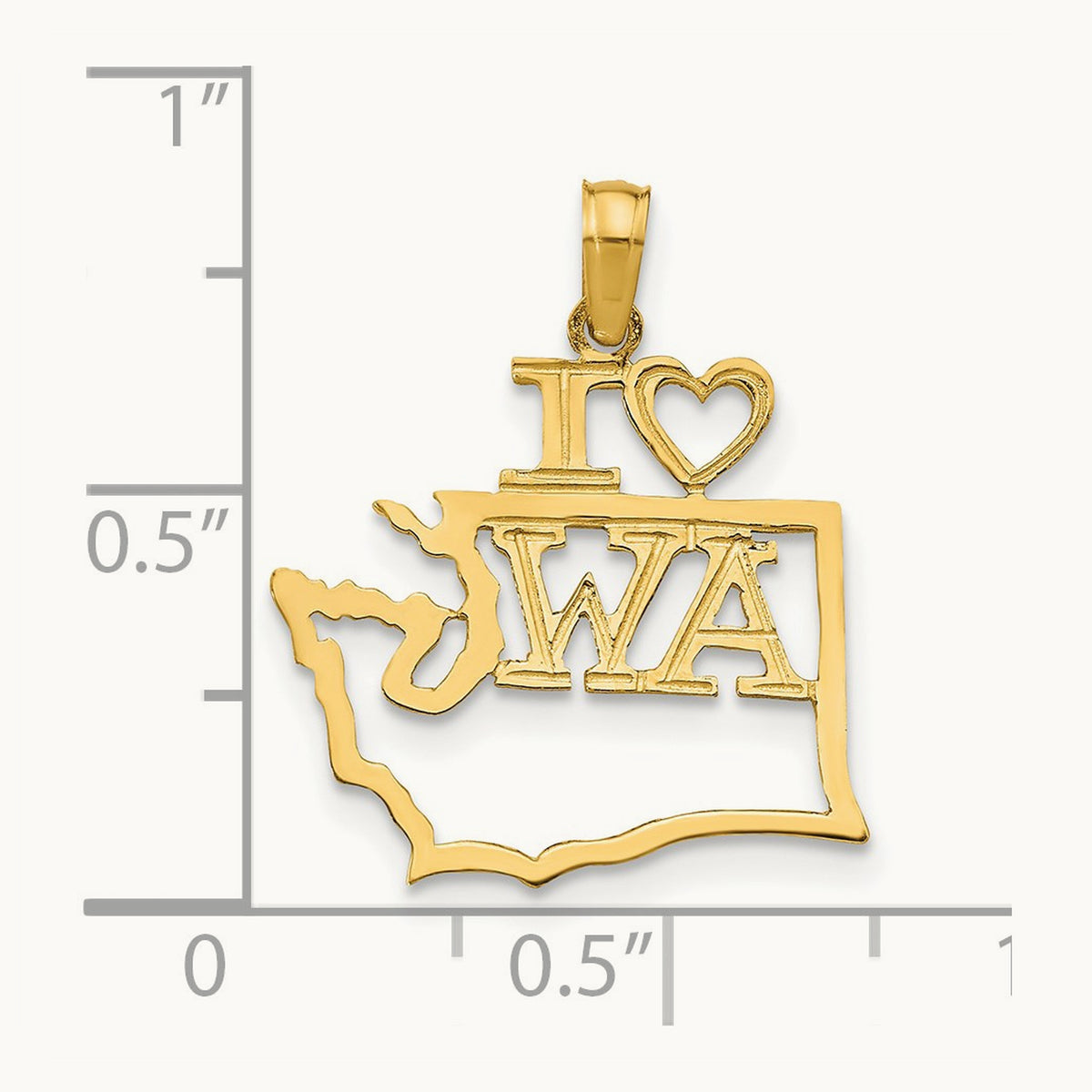 Solid Washington State Pendant, 14K
