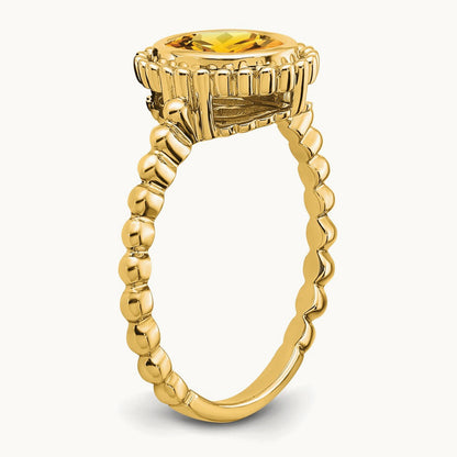 Oval Citrine Ring, 14K