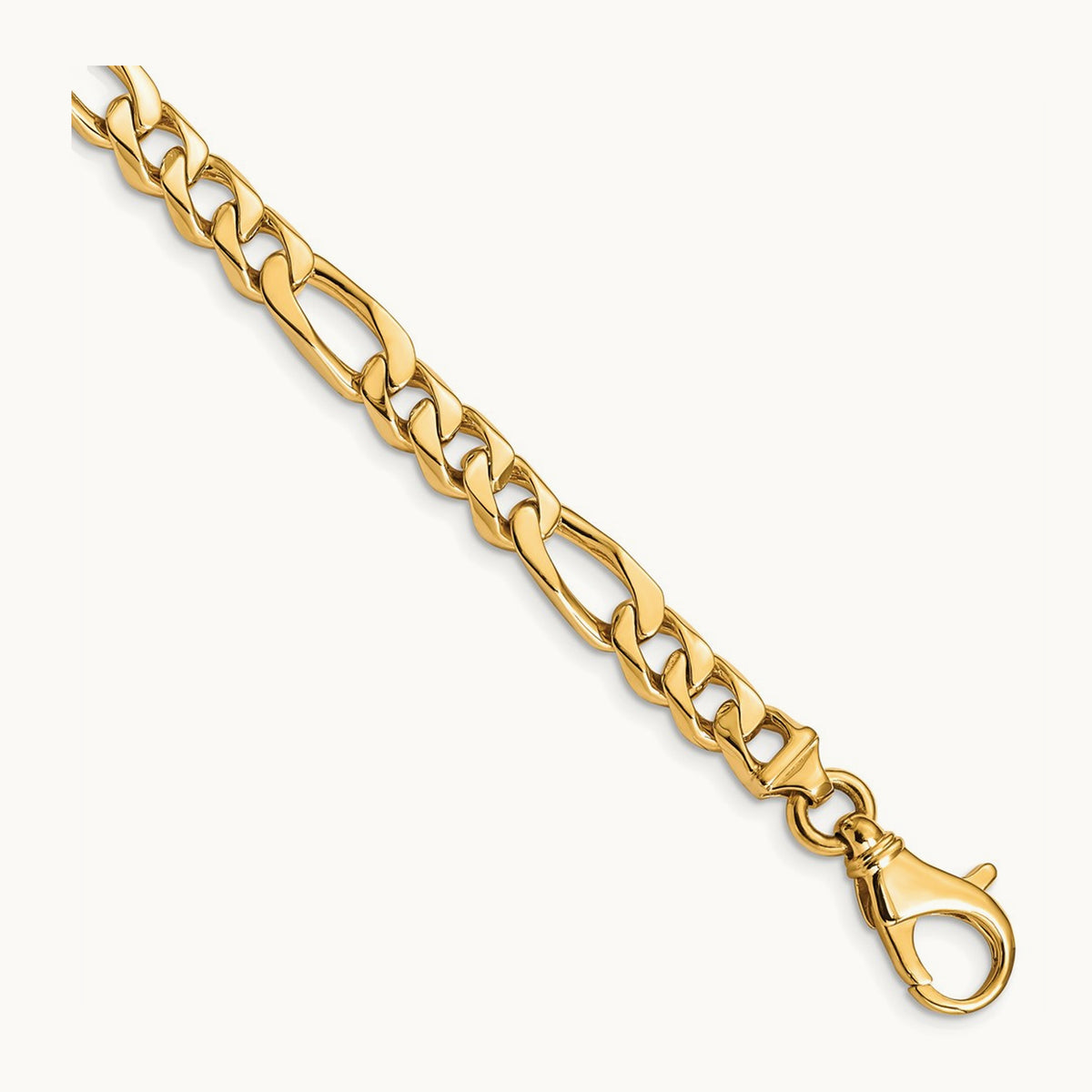Hand-polished Fancy Link Bracelet, 6.5mm, 14K
