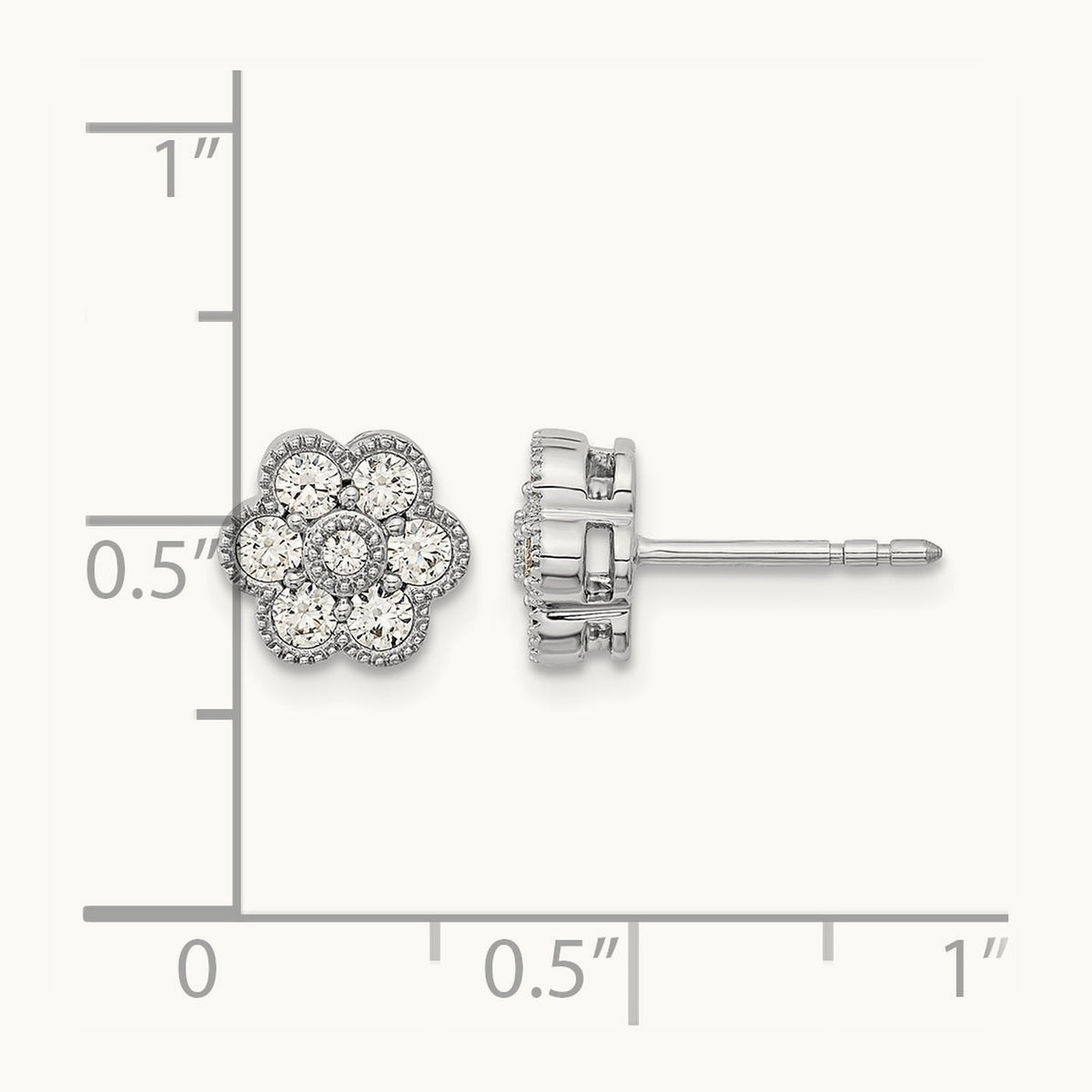 Floral Post Earrings, 0.50 ct tw Lab-Grown Diamond