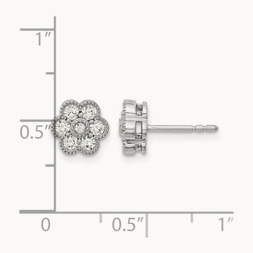 Floral Post Earrings, 0.50 ct tw Lab-Grown Diamond