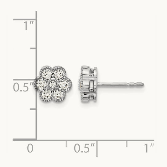 Floral Post Earrings, 0.50 ct tw Lab-Grown Diamond