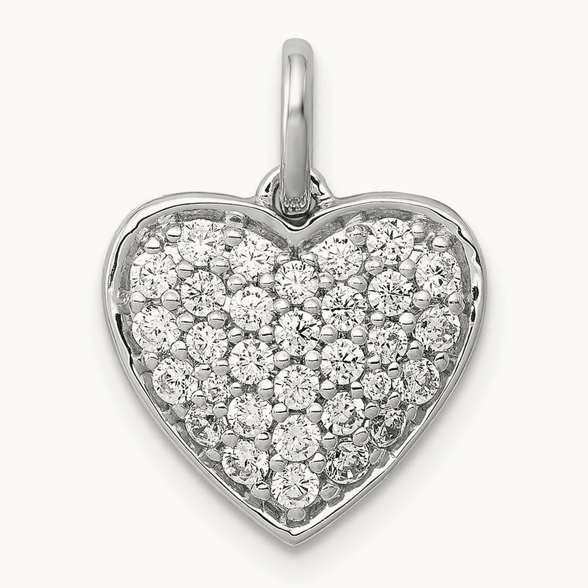 5/8ct. Diamond Heart Pendant, 14K White Gold