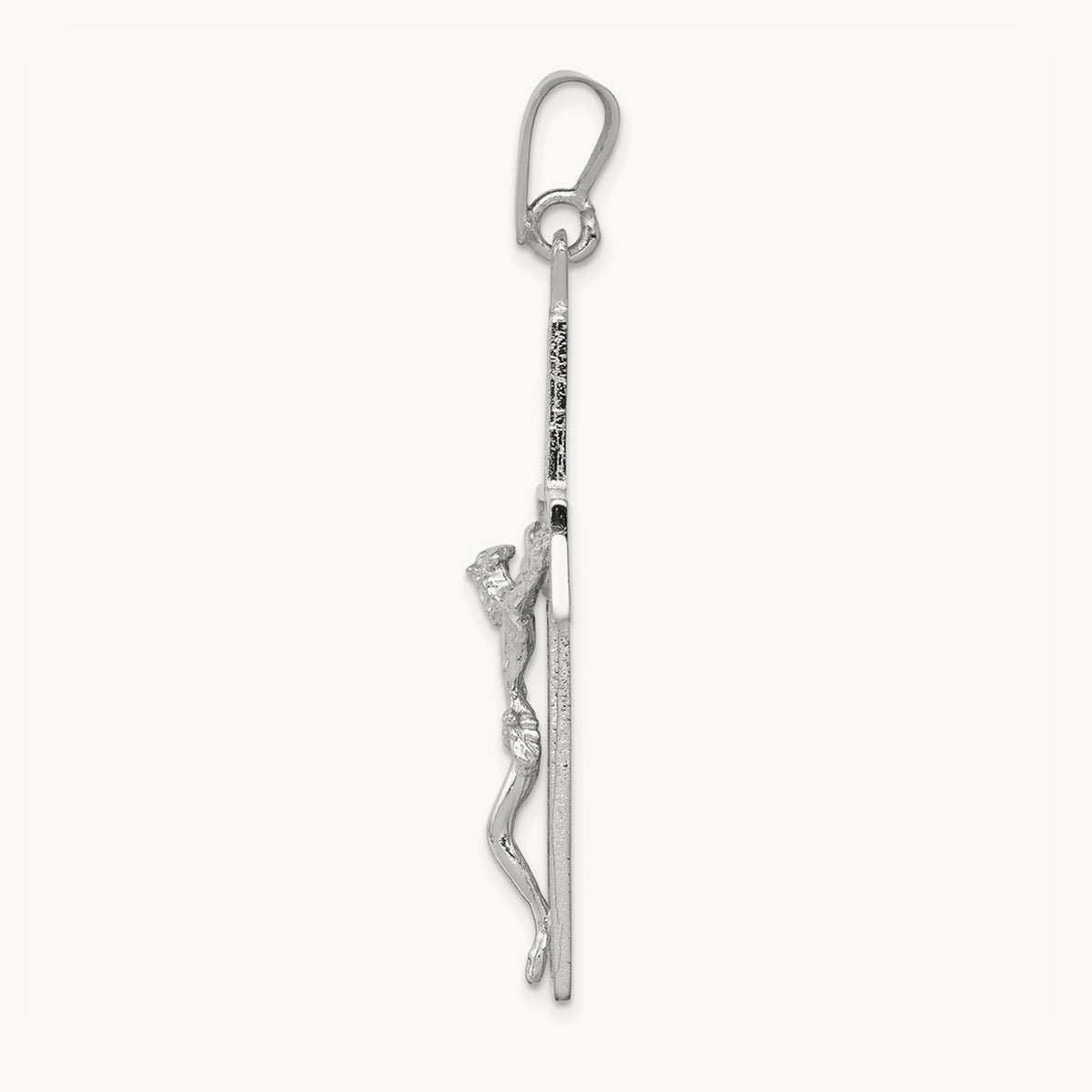 Crucifix Pendant, 14K White Gold