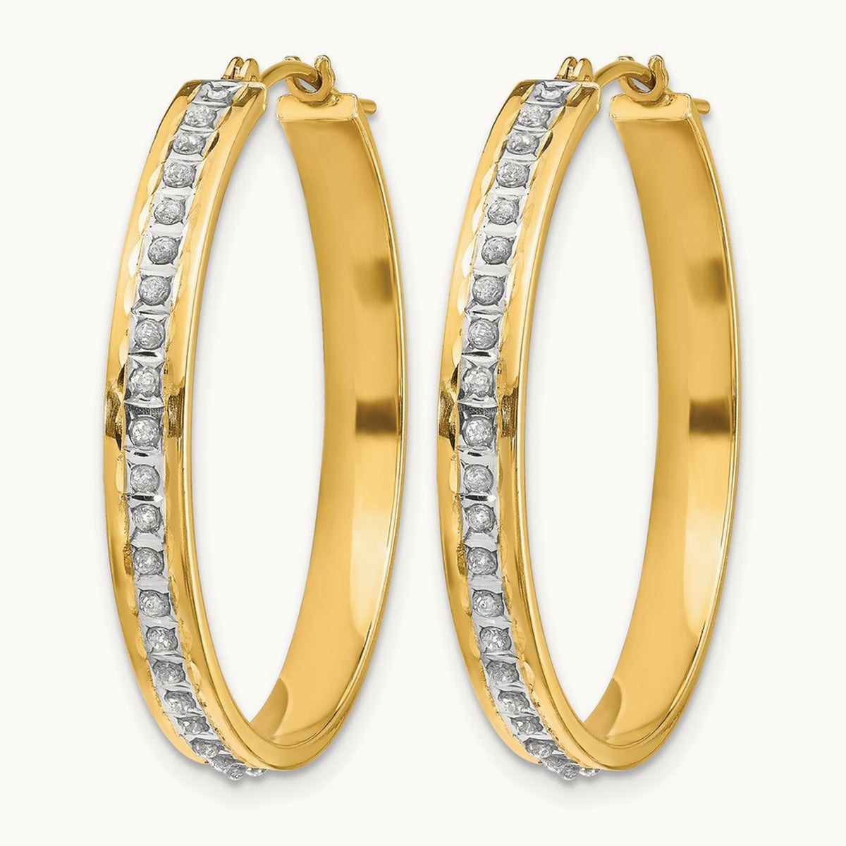 Diamond Fascination Diamond Dust/Accent Hoop Earrings, 14K