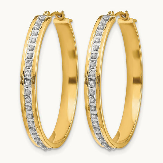 Diamond Fascination Diamond Dust/Accent Hoop Earrings, 14K