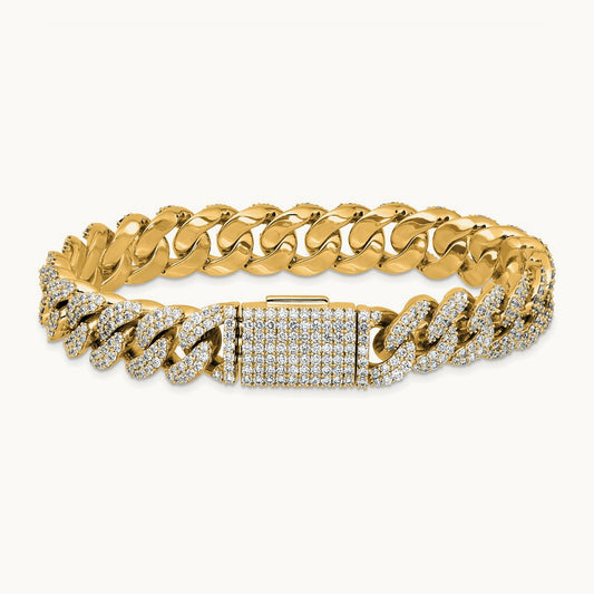 4mm Pavé Cuban Link Bracelet, 9.25 ct tw Lab-Grown Diamond