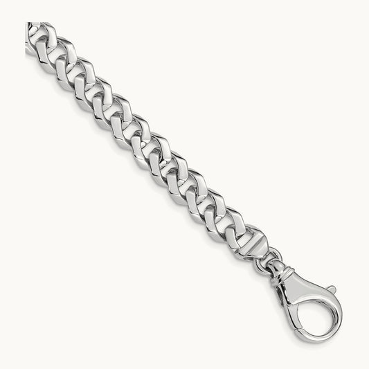 WG Hand-polished Fancy Link Bracelet, 8mm, 14K