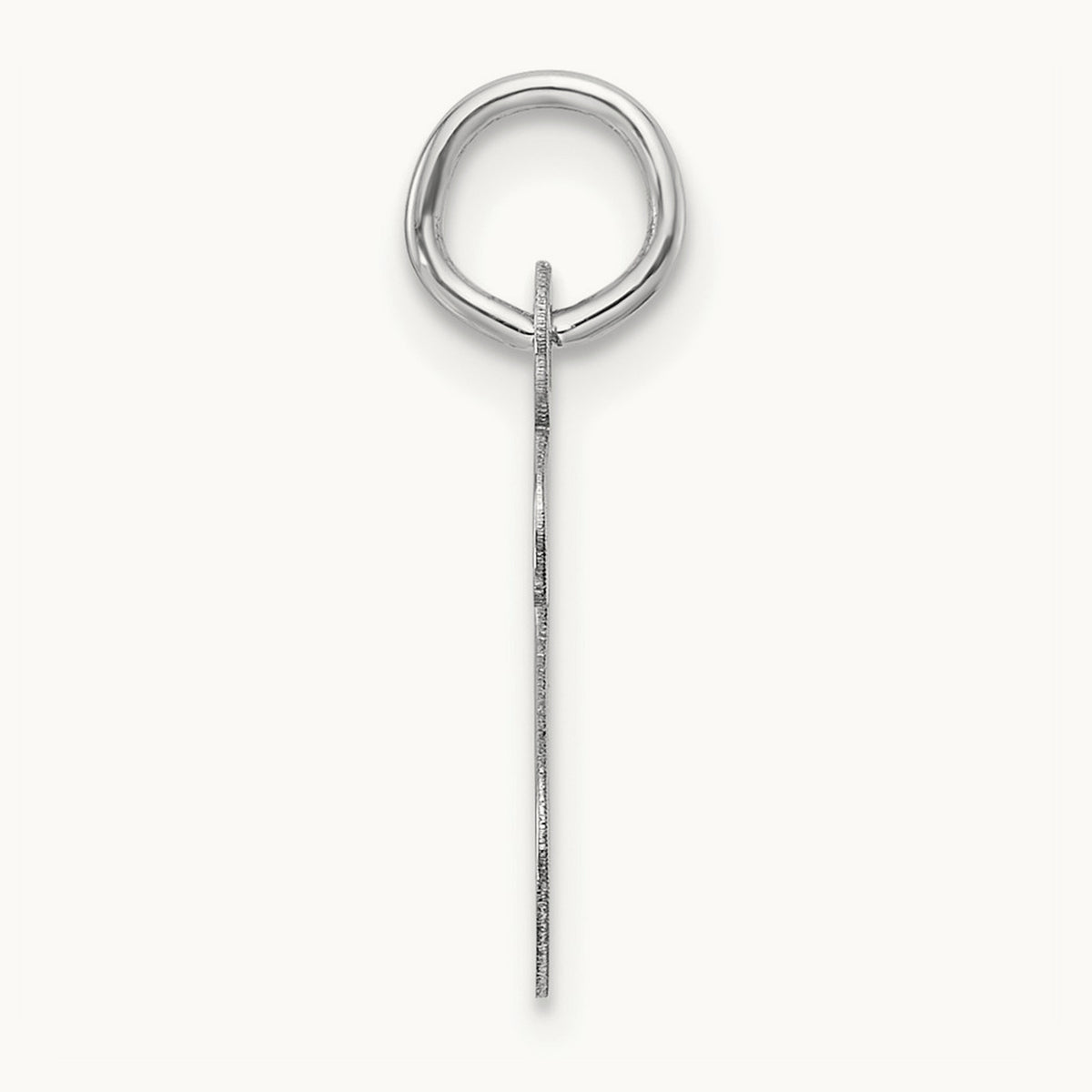 Slanted Block Initial Charm — 14K White Gold, S
