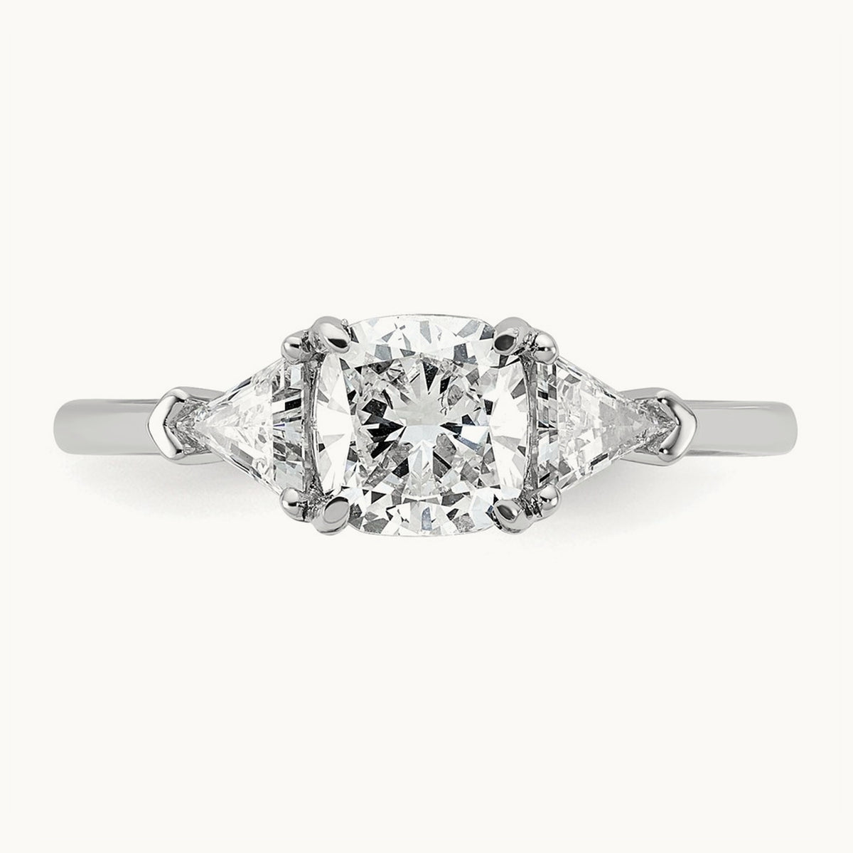 Triangle Cushion Semi-Mount Engagement Ring, 0.50-1.00 ct tw Lab-Grown Diamond — 1/2 ct, 14K White Gold