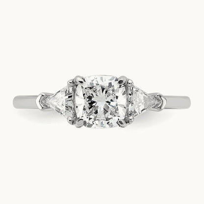 Triangle Cushion Semi-Mount Engagement Ring, 0.50-1.00 ct tw Lab-Grown Diamond — 1/2 ct, 14K White Gold