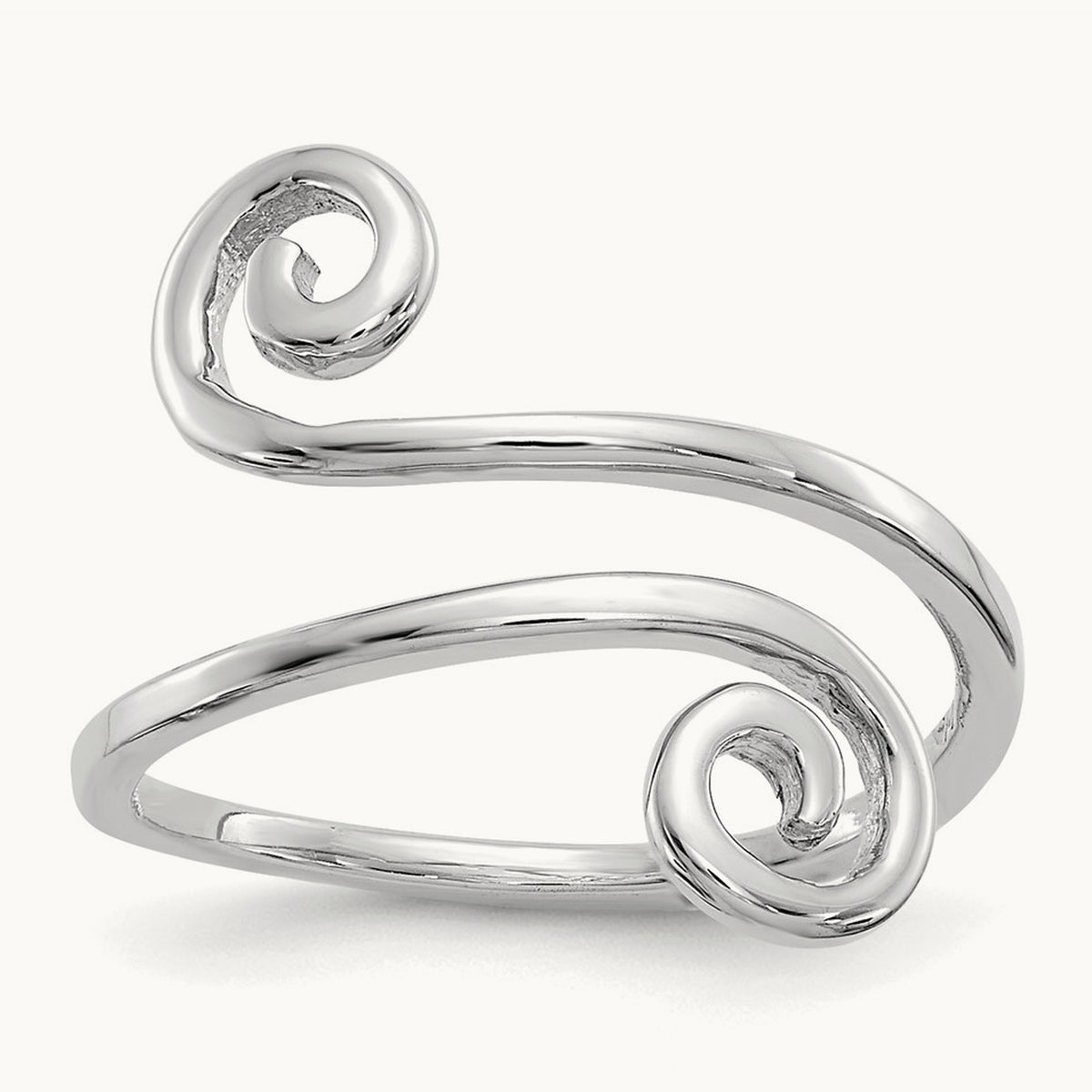 Swirl Toe Ring, 14K White Gold