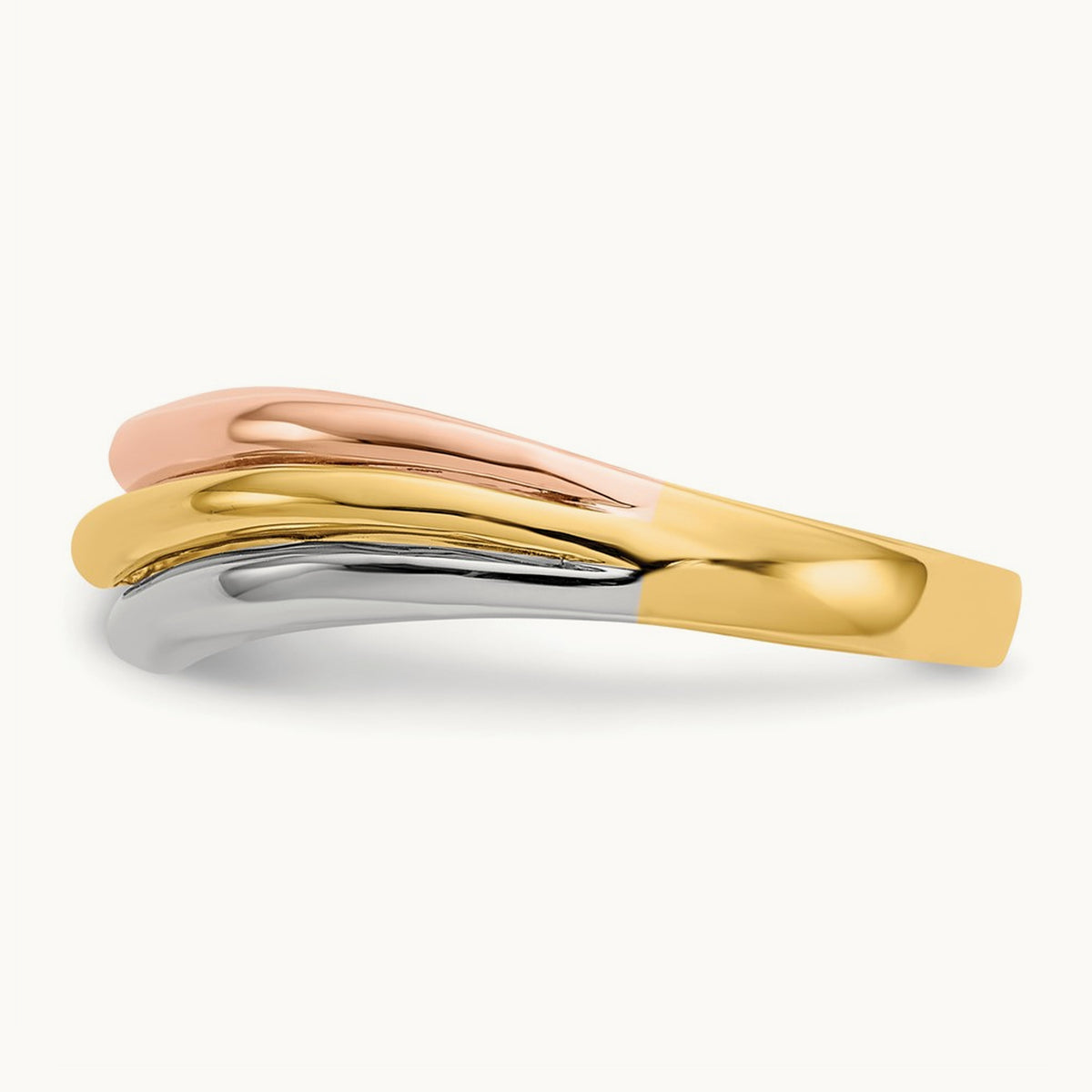 Tri-Color Open Fancy Ring, 14K