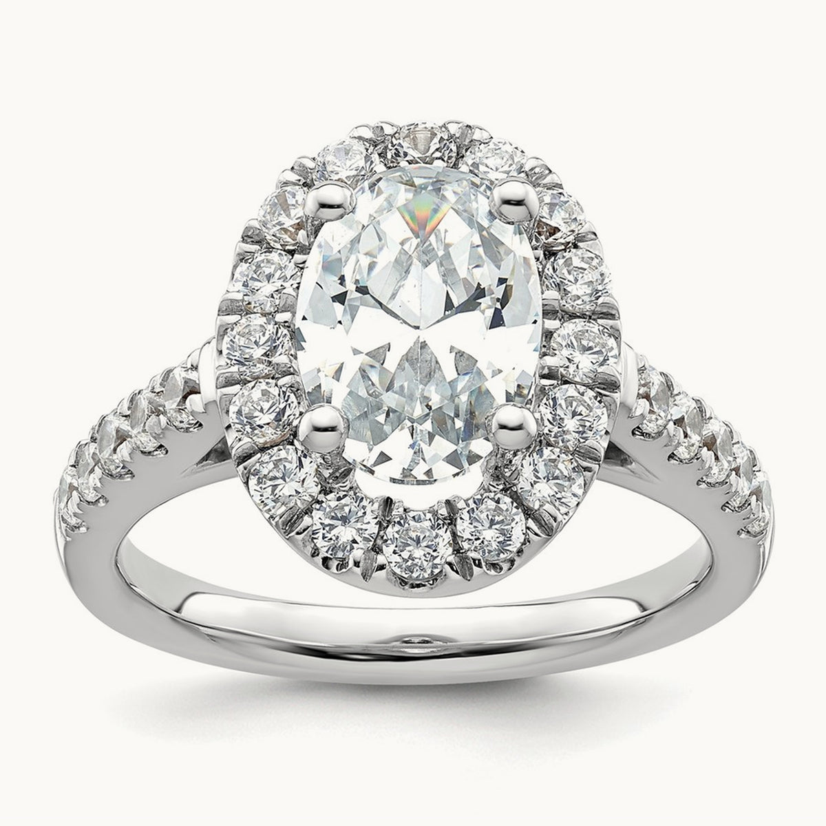 Oval Semi-Mount Engagement Ring — 7/8 ct (holds 2 ct center), 7