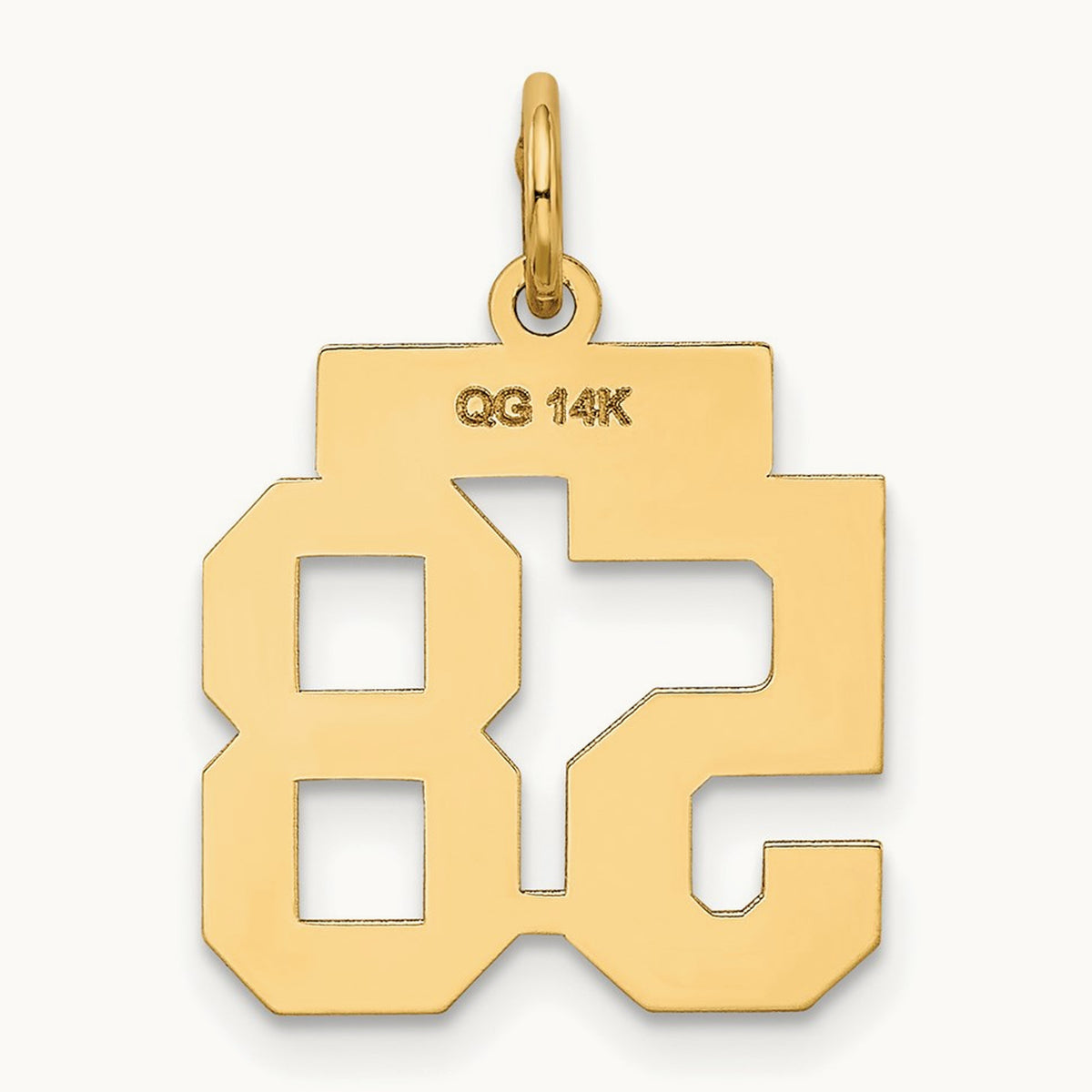 Small Satin Number 58 Charm, 14K