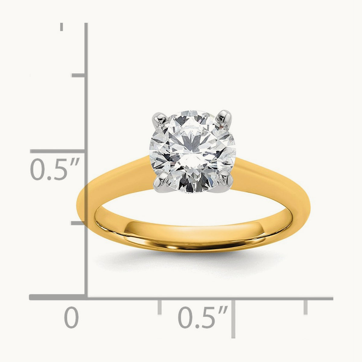 Round 8X Ring, 1.50 ct tw Lab-Grown Diamond — 14K Two-Tone