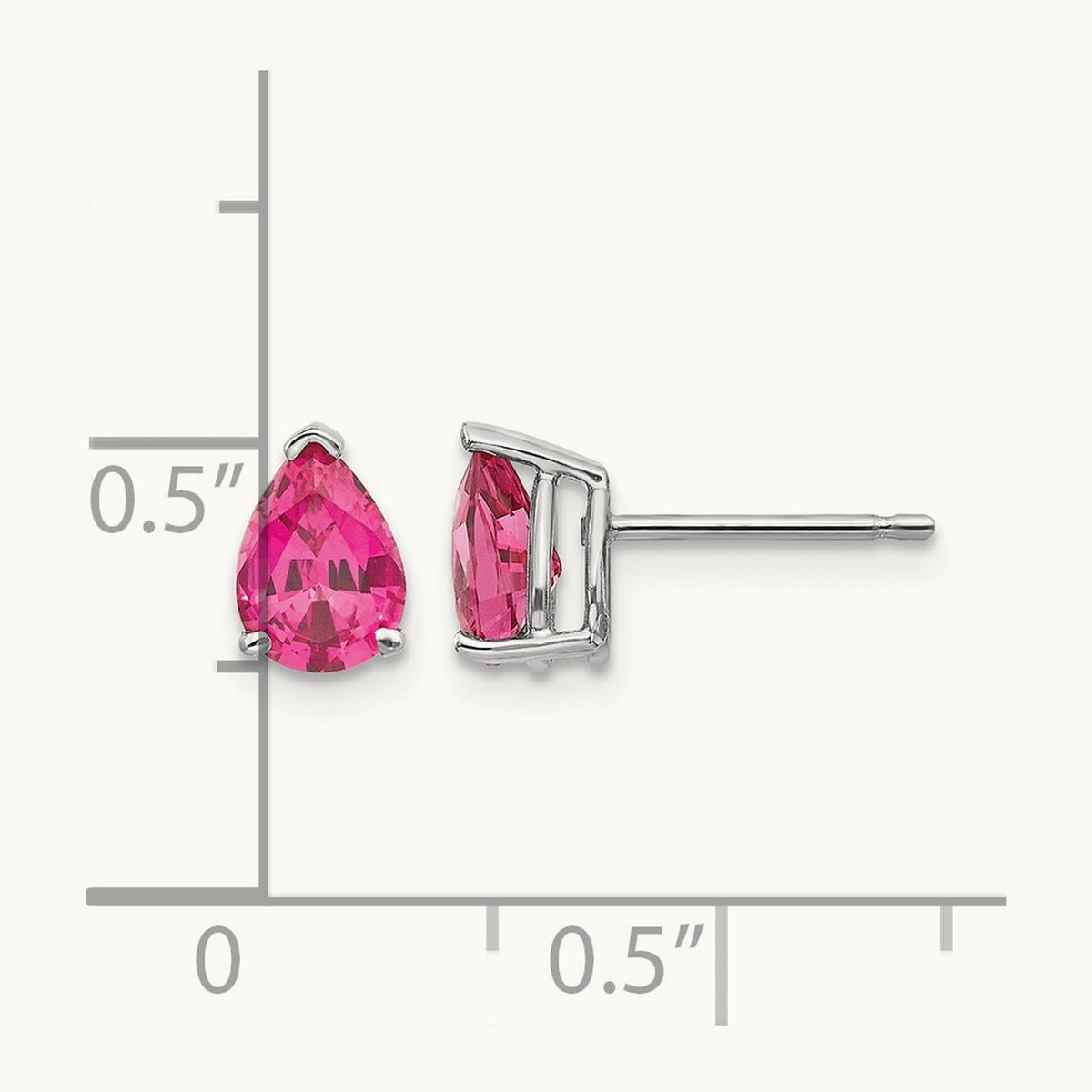 Pink Spinel Earrings, 14K White Gold