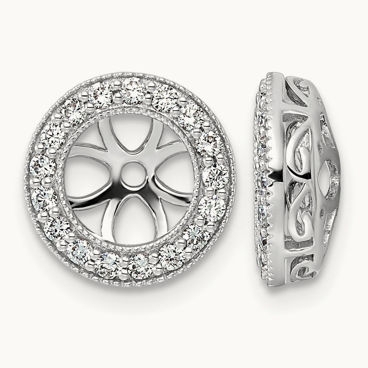 VS Diamond Earring Jacket, 14K White Gold